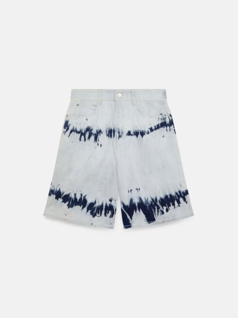 Tie-Dye Denim Bermuda Shorts