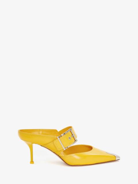 Punk Buckle Mule in Pop Yellow
