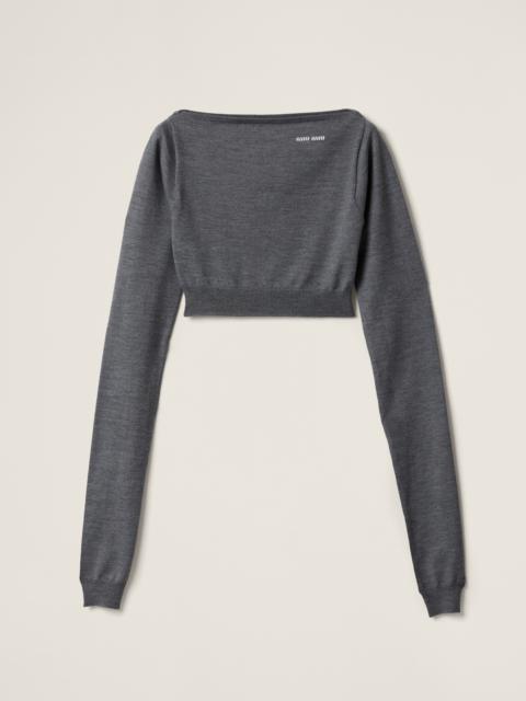 Wool boat-neck sweater