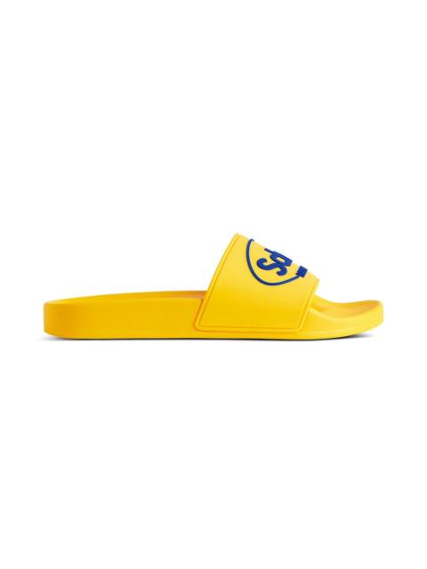 Men's Balenciaga I Scholl Pool Slide Sandal in Yellow/blue