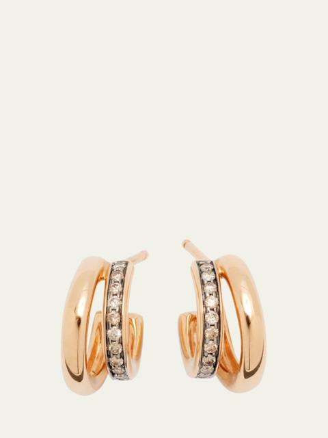 Together 18K Rose Gold Brown Diamond Hoop Earrings