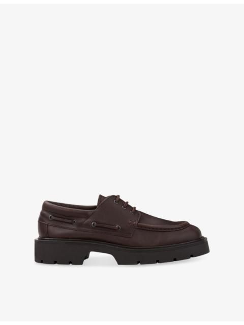 Lace-Up Leather Loafers