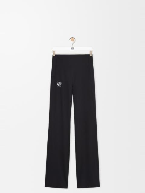 Soft bootleg pants in technical jersey