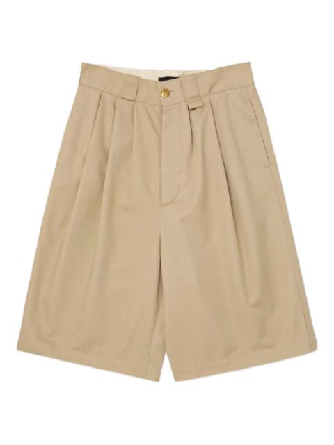 pleated logo-patch shorts