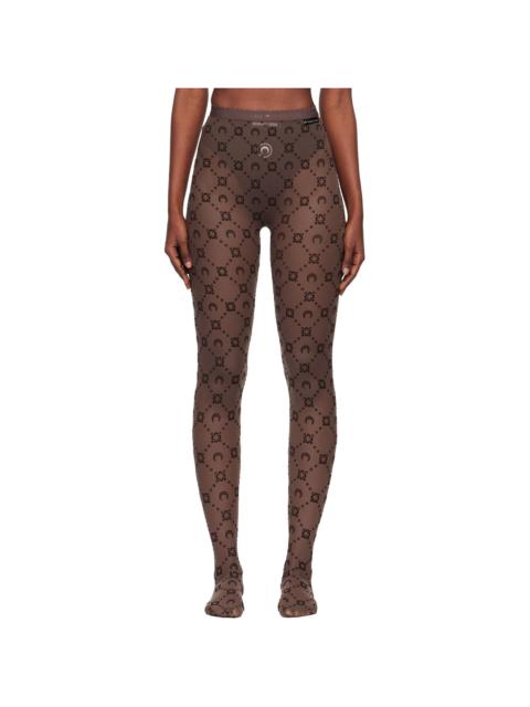 SSENSE Exclusive Brown Recycled Mesh Flock Tights