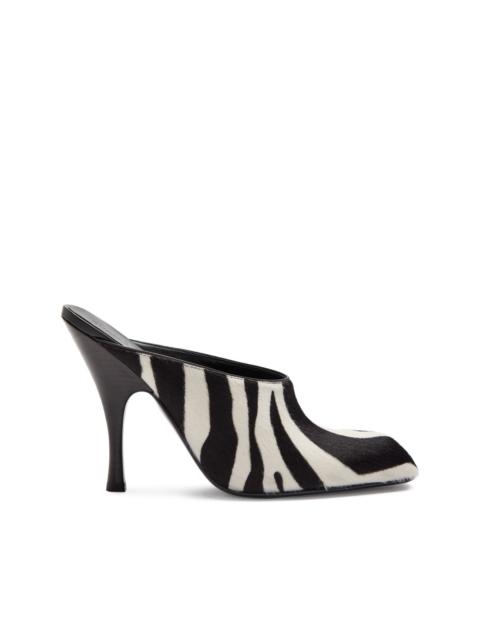 zebra-print round-toe mules