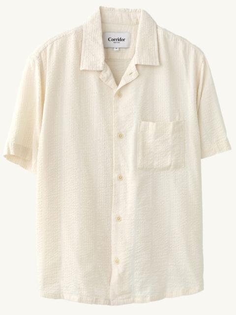 STRIPED SEERSUCKER SS - WHITE