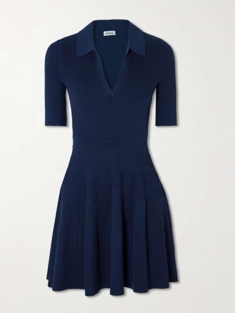 Patricia ribbed-knit mini dress Navy