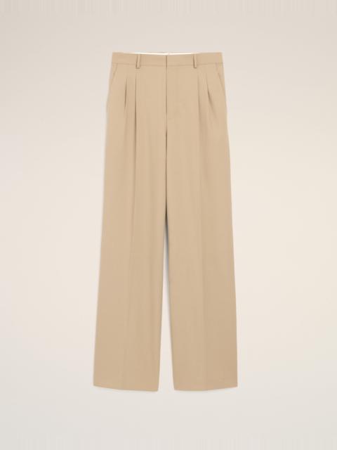BEIGE NEW WOOL LOW WAIST WIDE TROUSERS