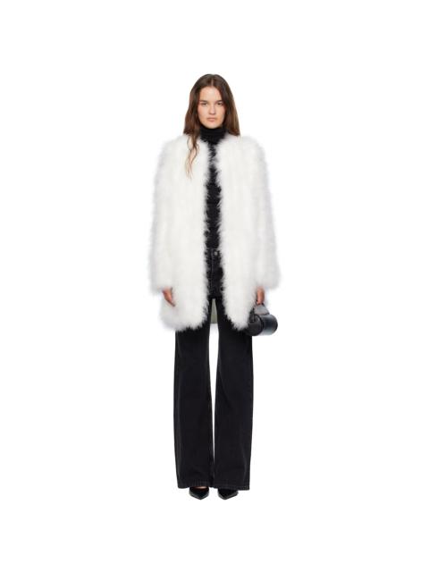 White Long Feather Coat