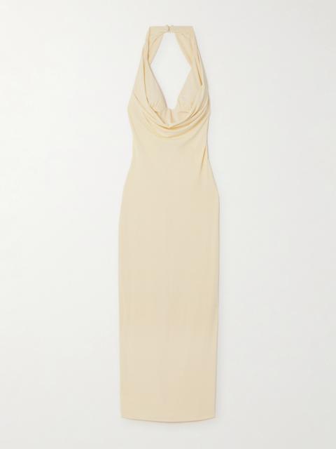 Stretch-jersey Halterneck Midi Dress