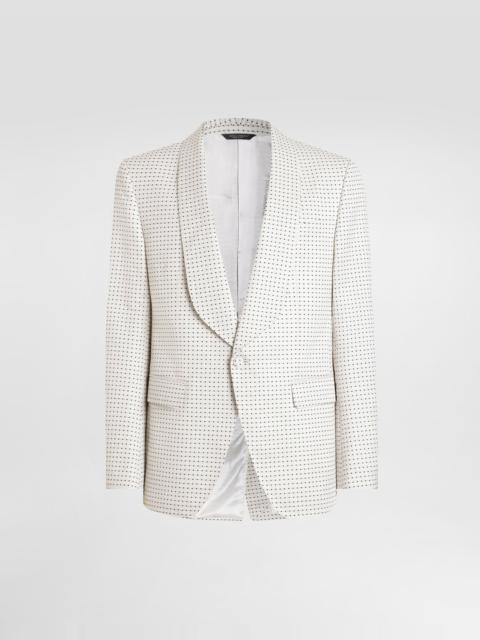 Single-breasted jacket in silk wool
