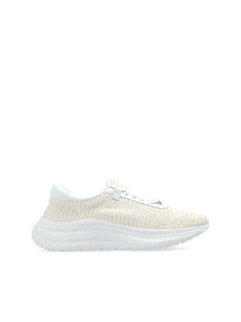 Mia woven-design leather sneakers