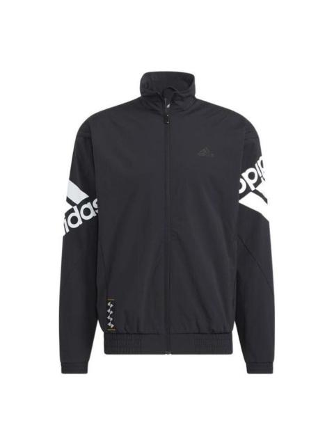 adidas Fi Bp1 Wvj Casual Sports Stand Collar Logo Jacket Black HE7452
