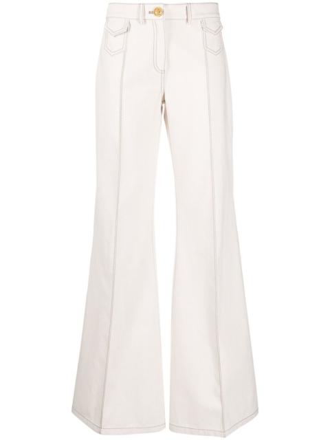 wide-leg flared trousers