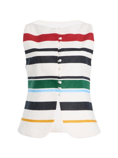 Exclusive Genova Striped Linen Top multi