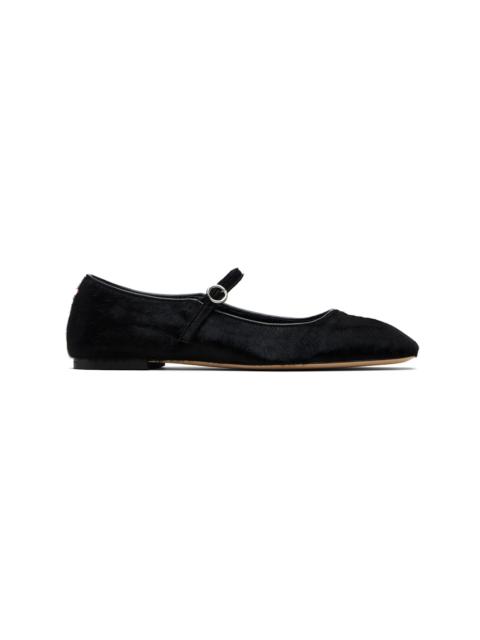 Black Uma Ponyhair Mary-Jane Ballerina Flats