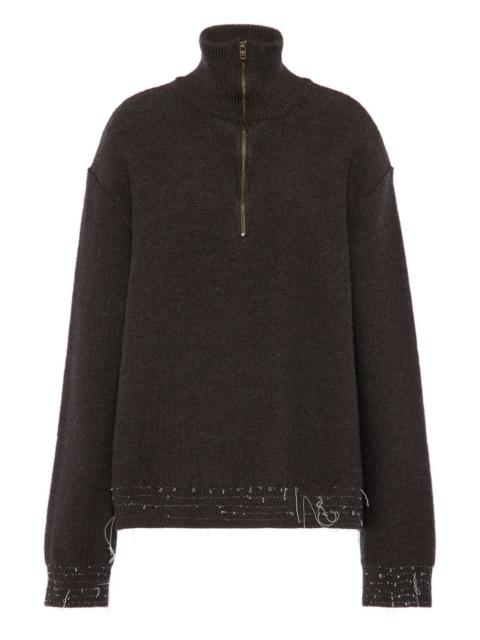 wool zip sweater