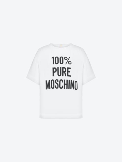 100% PURE MOSCHINO PRINT ENVERS SATIN T-SHIRT
