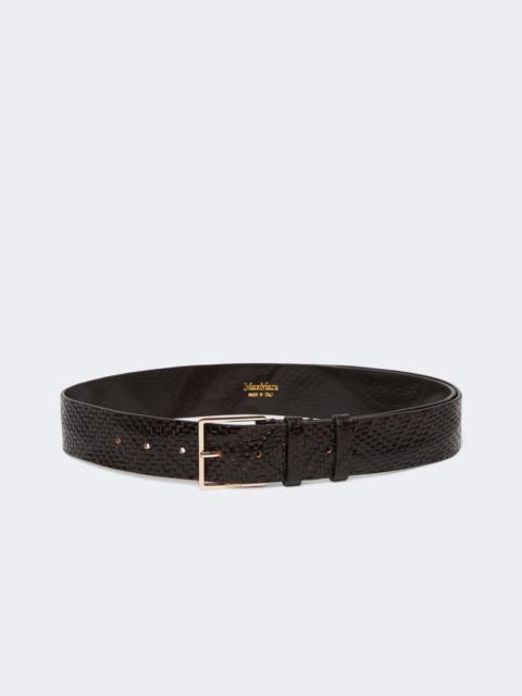 Braided leather belt - BLACK