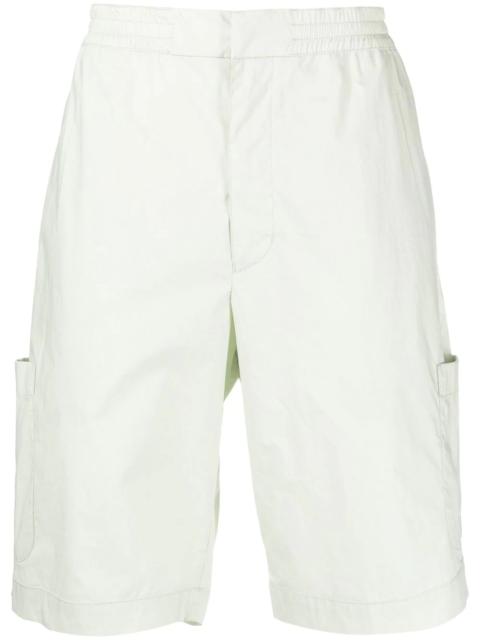 elasticated-waist cotton bermuda shorts