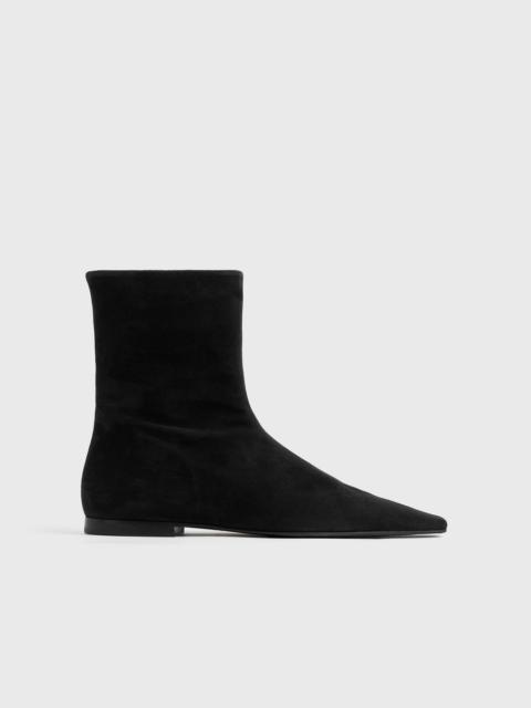 Zipped suede chelsea boots black