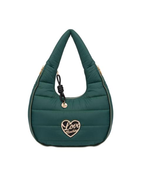 quilted heart-plaque shoulder bag