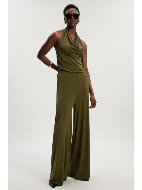 Halter Neck Jersey Crepe Jumpsuit