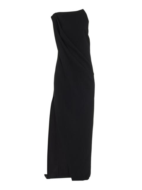 The Alina Double-Wool Crepe Maxi Dress black