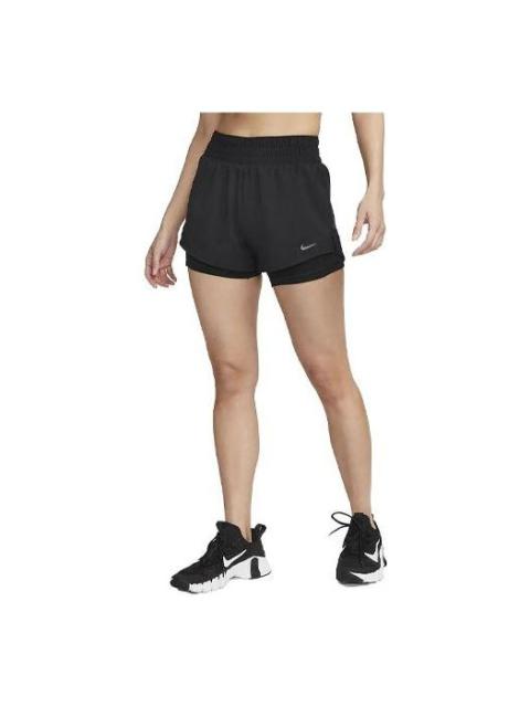 (WMNS) Nike Dri-FIT One Mid Rise 2in1 Shorts Asia Sizing 'Black' DX6013-010