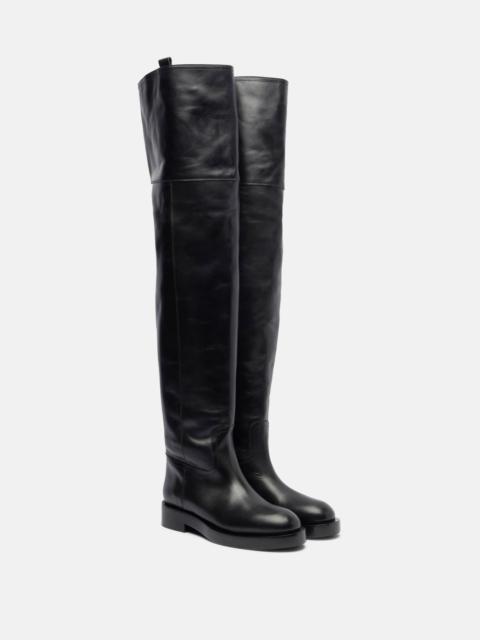 Leather over-the-knee boots