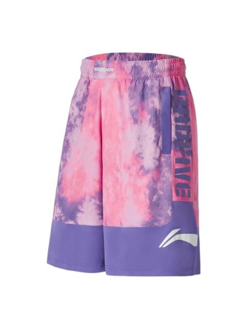Li-Ning BadFive Logo Basketball Shorts 'Pink Purple' AAPS031-2