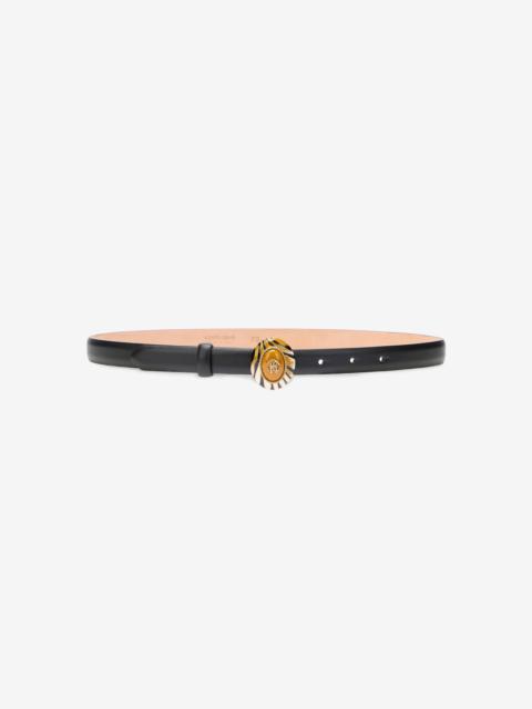 Black Leather Belt With Monogram RC Buckle
