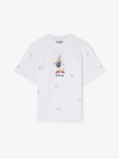 GANNI X DISNEY DAISY DUCK WHITE PRINTED T-SHIRT