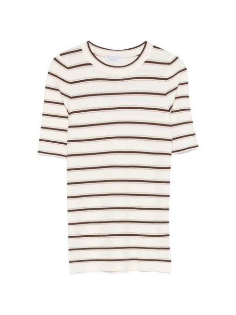 striped-pattern T-shirt