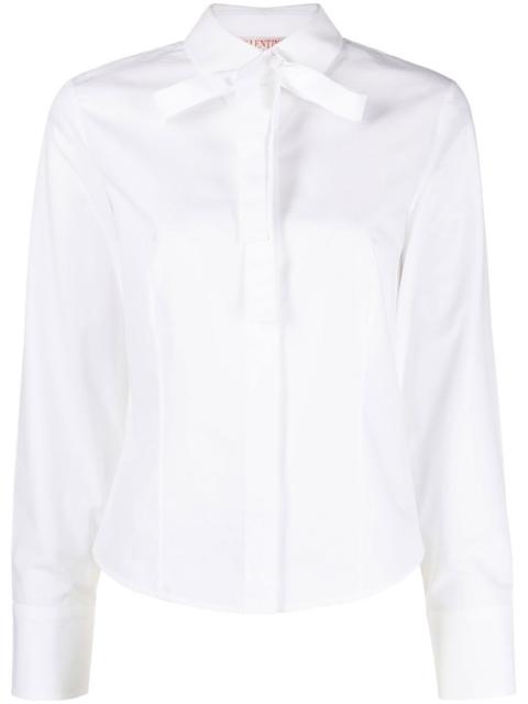 pussy-bow cotton shirt