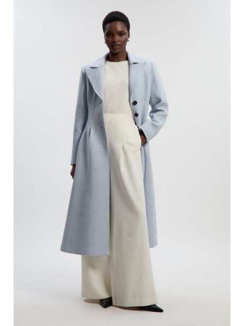Petite Wool Corset Detail Full Skirted Tailored Maxi Coat