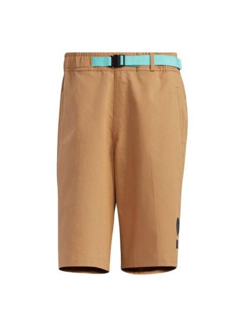 adidas Ub Sht Os Outdoor Sports Logo Contrasting Colors Belt Shorts Yellow GP0838