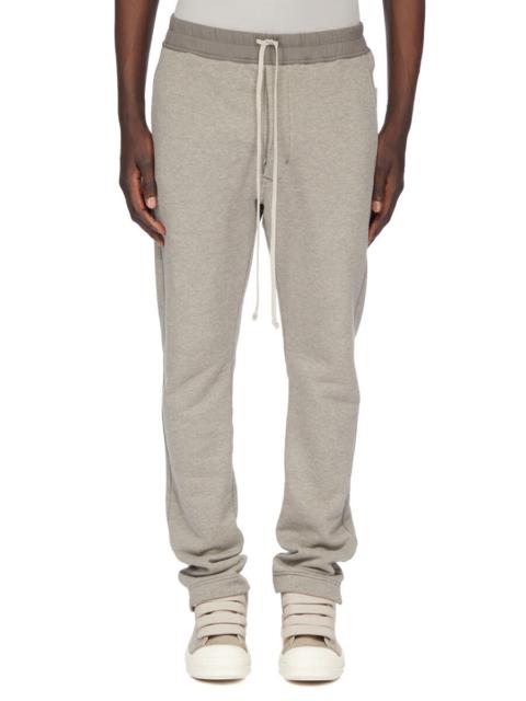 Berlin Straight-Leg Shell-Trimmed Cotton-Blend Jersey Sweatpants Gray