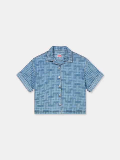 'KENZO Weave' jacquard oversized shirt in japanese denim