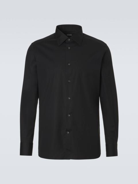 Cotton-blend poplin shirt