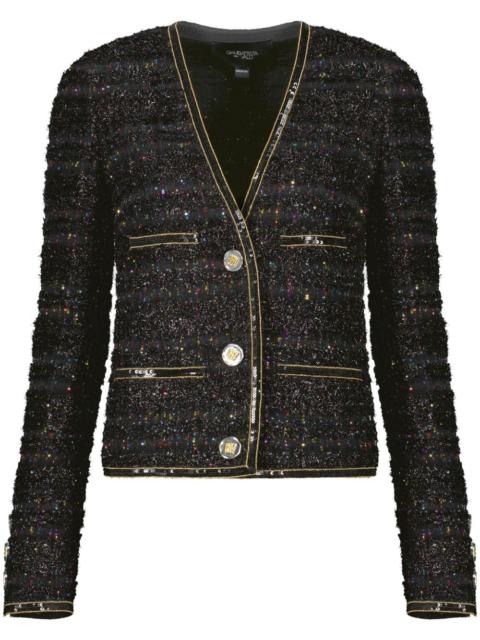 sequin-embellished tweed jacket