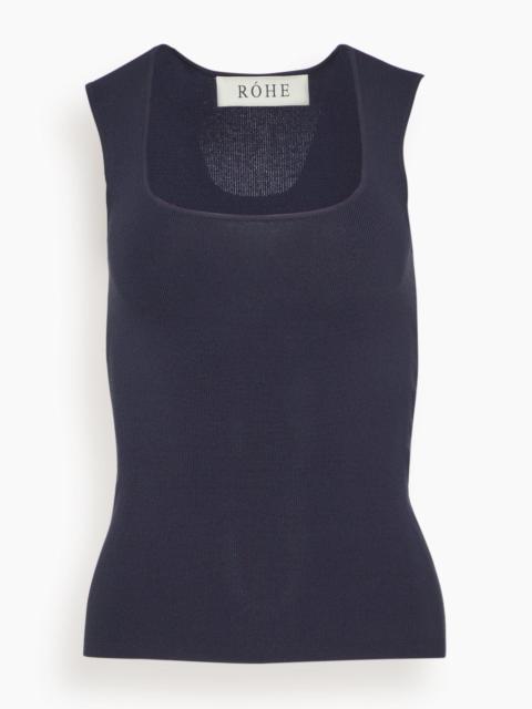 Bustier Shaped Knitted Top in Navy