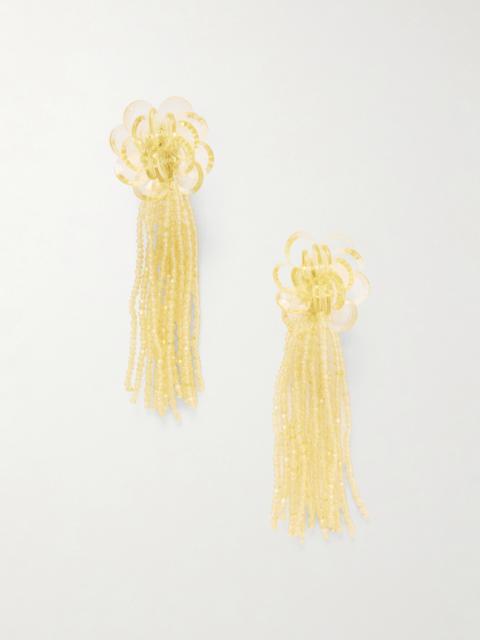 Flower Chandelier Gold-tone Earrings