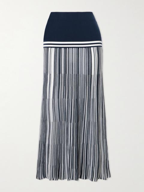Citara Striped Knitted Cotton-blend Maxi Skirt