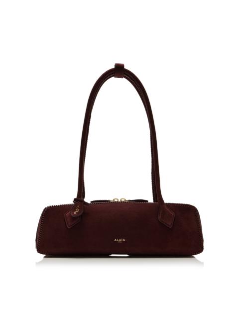 Le Teckel Medium Suede Bag burgundy