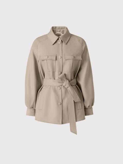 EUGENIA Wool Gabardine Jacket with Balloon Sleeve
