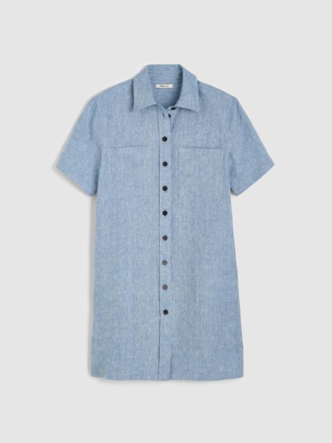 Relaxed Mini Shirtdress in 100% Linen