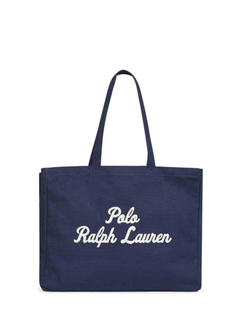 Newport navy embroidered tote bag