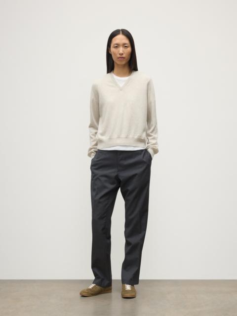 Lunan Natural Classic Cashmere V Neck Jumper